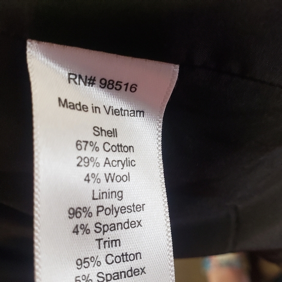 Lined Tweed like Moto Jacket Cotton / Wool Olive Green Coldwater Creek Size 16 - Picture 8 of 8